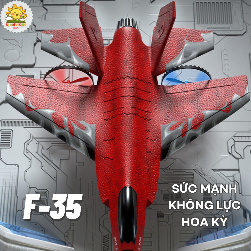 Máy bay chiến đấu F35 (HW39), Máy bay xốp điều khiển từ xa, Vòng bảo vệ cánh, Pin sạc, khoảng cách bay 100m - Sunny Kids