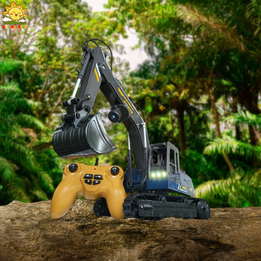 Máy xúc Điều khiển từ xa Cao cấp JJRC Q119, 12 Kênh, Dài 42cm, Phun Khói, Chiếu Hình, Điều khiển cử chỉ - Sunny Kids