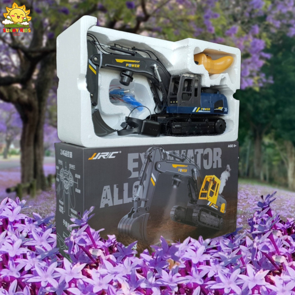Máy xúc Điều khiển từ xa Cao cấp JJRC Q119, 12 Kênh, Dài 42cm, Phun Khói, Chiếu Hình, Điều khiển cử chỉ - Sunny Kids