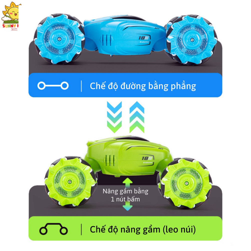 Xe Đồ Chơi Cao Cấp Điều Khiển Từ Xa Stunt Car Q110, Xoay 360 Độ, Âm Nhạc Vui Nhộn, Nâng Hạ Gầm - Sunny Kids
