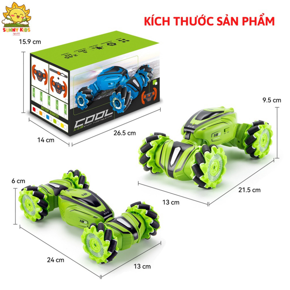 Xe Đồ Chơi Cao Cấp Điều Khiển Từ Xa Stunt Car Q110, Xoay 360 Độ, Âm Nhạc Vui Nhộn, Nâng Hạ Gầm - Sunny Kids