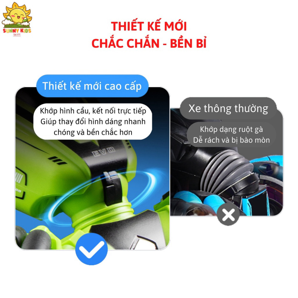 Xe Đồ Chơi Cao Cấp Điều Khiển Từ Xa Stunt Car Q110, Xoay 360 Độ, Âm Nhạc Vui Nhộn, Nâng Hạ Gầm - Sunny Kids