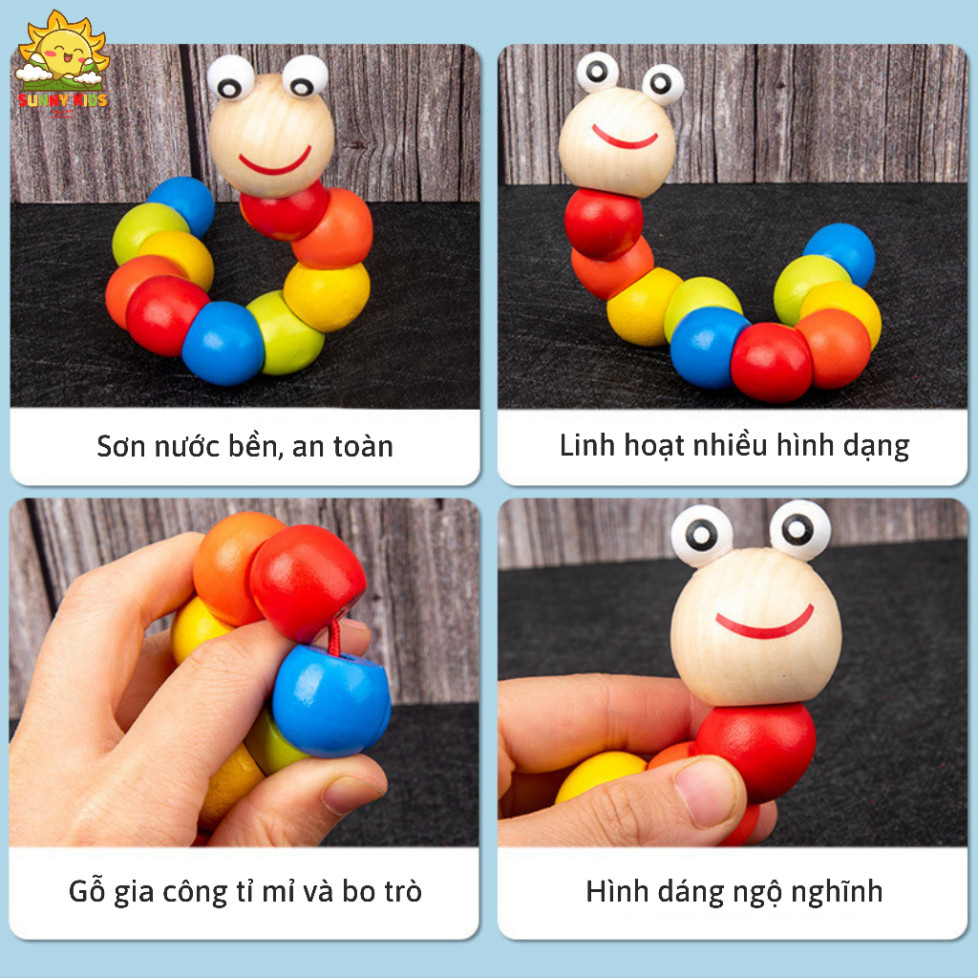Đồ Chơi Gỗ Thông Minh Cho Bé , Gỗ Được Làm Min, Bo Tròn, Sơn Nước An Toàn, Đồ Chơi Montessori Dưới 3 Tuổi - Sunny Kids