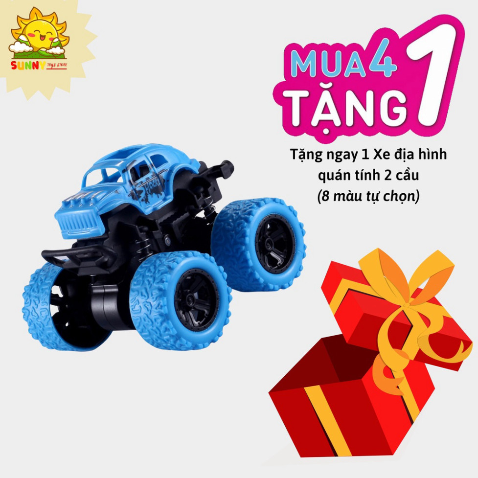 Xe rác đồ chơi, bánh xe lớn bằng cao su, Bộ xe ô tô đồ chơi cho bé có 4 loại cho bé khám phá về môi trường - Sunny Kids