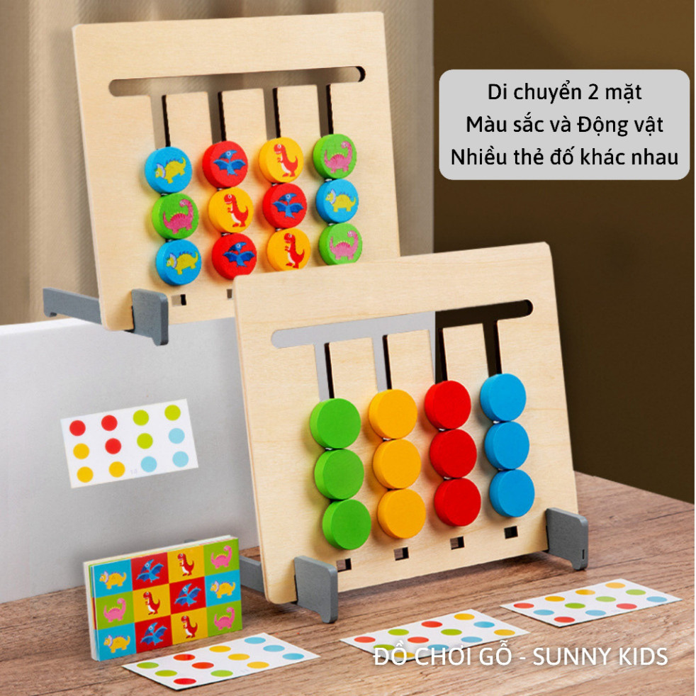 Đồ Chơi Gỗ Montessori Giải Câu Đố, Di Chuyển Logic 2 Mặt, Đồ Chơi Thông Minh Nâng Cao Kỹ Năng Tư Duy Cho Bé - Sunny Kids