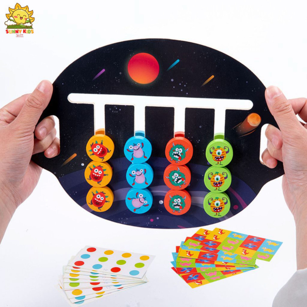 Đồ Chơi Gỗ Montessori Giải Câu Đố, Di Chuyển Logic 2 Mặt, Đồ Chơi Thông Minh Nâng Cao Kỹ Năng Tư Duy Cho Bé - Sunny Kids