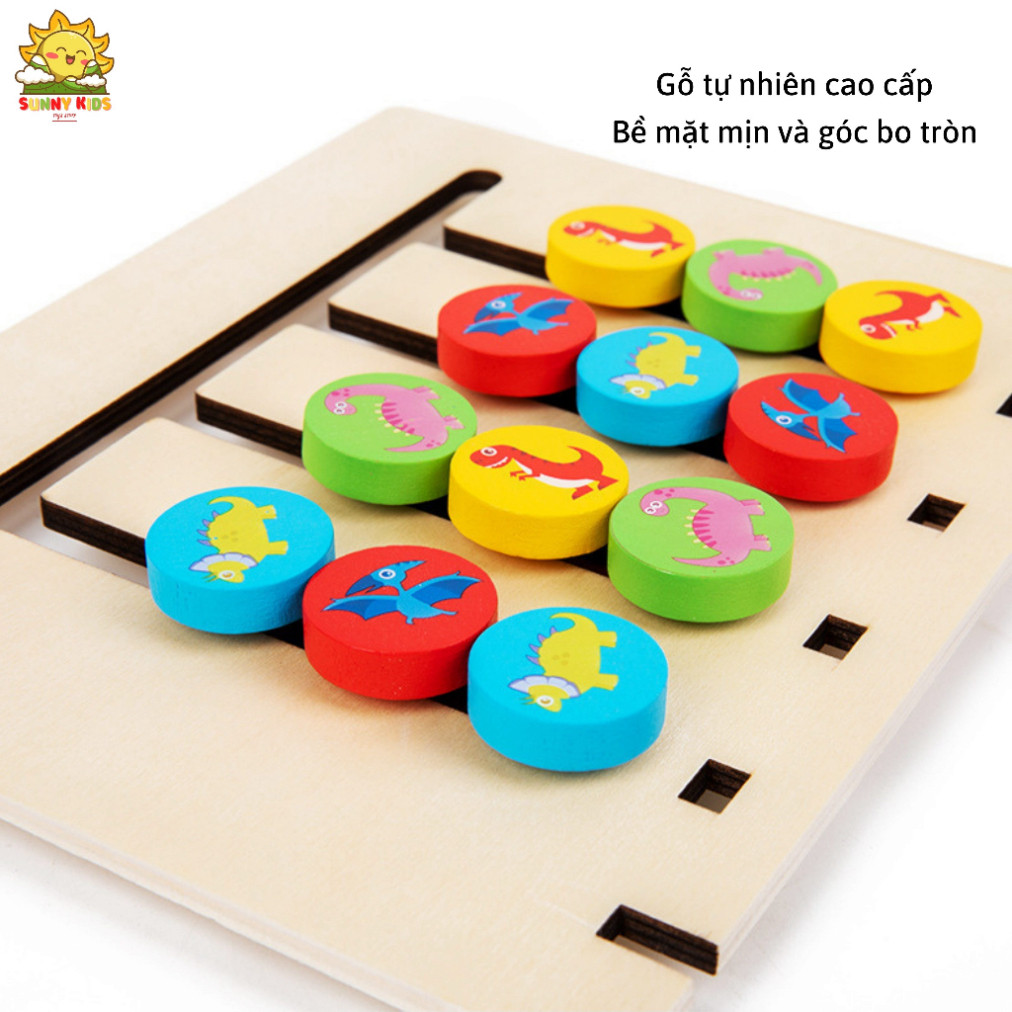 Đồ Chơi Gỗ Montessori Giải Câu Đố, Di Chuyển Logic 2 Mặt, Đồ Chơi Thông Minh Nâng Cao Kỹ Năng Tư Duy Cho Bé - Sunny Kids