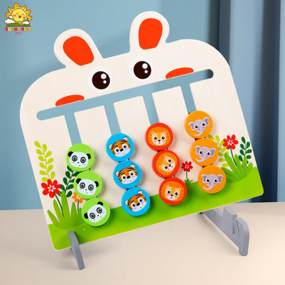 Đồ Chơi Gỗ Montessori Giải Câu Đố, Di Chuyển Logic 2 Mặt, Đồ Chơi Thông Minh Nâng Cao Kỹ Năng Tư Duy Cho Bé - Sunny Kids