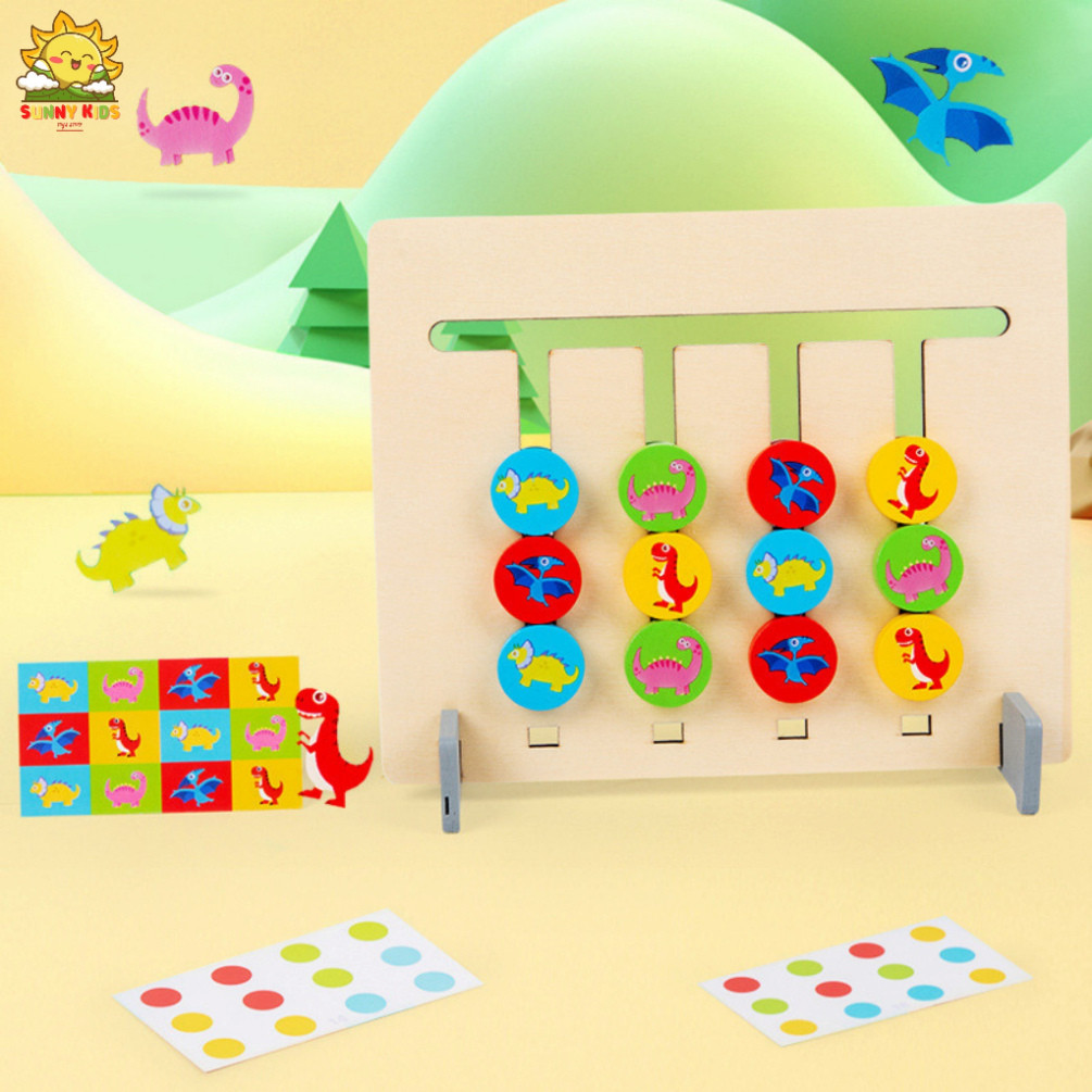Đồ Chơi Gỗ Montessori Giải Câu Đố, Di Chuyển Logic 2 Mặt, Đồ Chơi Thông Minh Nâng Cao Kỹ Năng Tư Duy Cho Bé - Sunny Kids