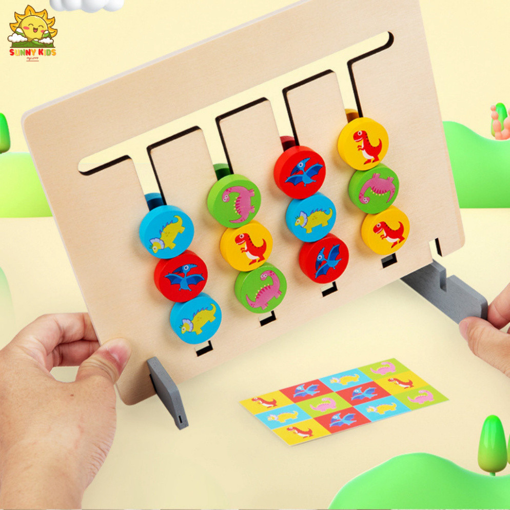 Đồ Chơi Gỗ Montessori Giải Câu Đố, Di Chuyển Logic 2 Mặt, Đồ Chơi Thông Minh Nâng Cao Kỹ Năng Tư Duy Cho Bé - Sunny Kids