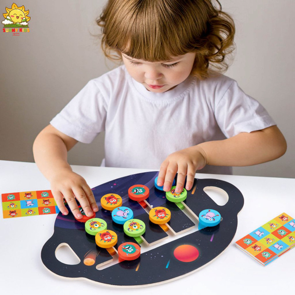 Đồ Chơi Gỗ Montessori Giải Câu Đố, Di Chuyển Logic 2 Mặt, Đồ Chơi Thông Minh Nâng Cao Kỹ Năng Tư Duy Cho Bé - Sunny Kids