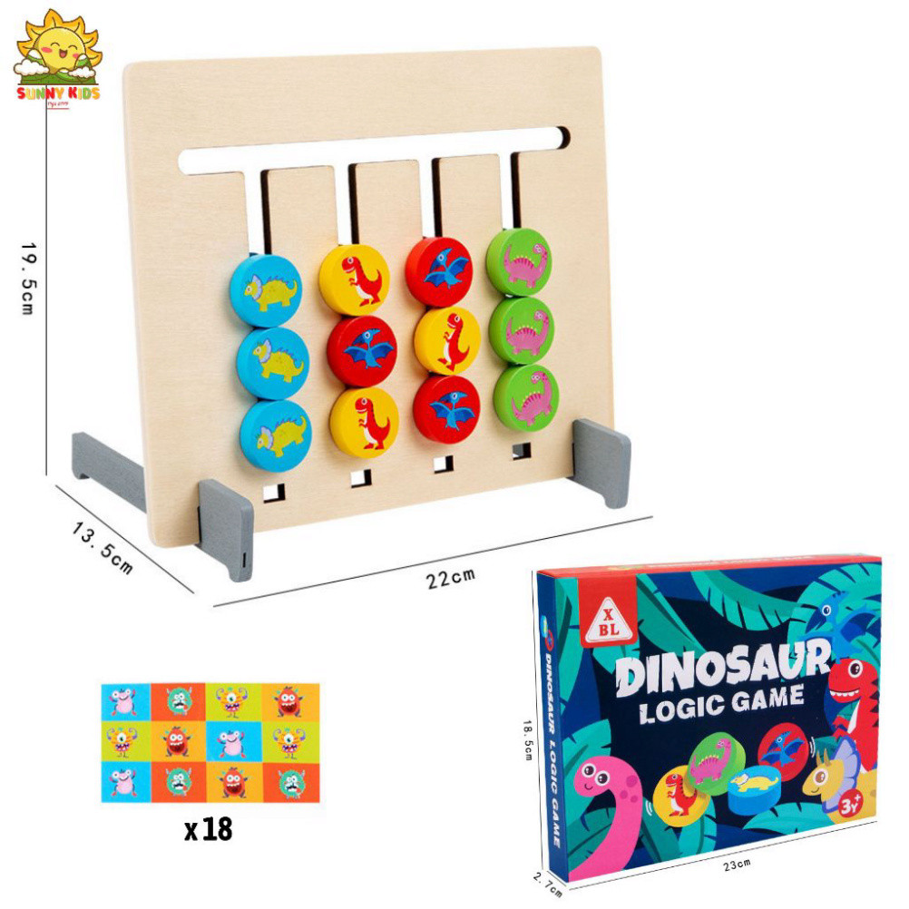 Đồ Chơi Gỗ Montessori Giải Câu Đố, Di Chuyển Logic 2 Mặt, Đồ Chơi Thông Minh Nâng Cao Kỹ Năng Tư Duy Cho Bé - Sunny Kids