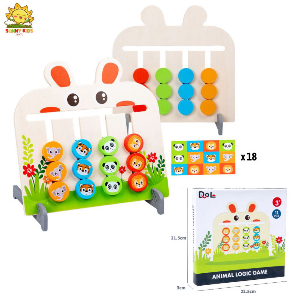 Đồ Chơi Gỗ Montessori Giải Câu Đố, Di Chuyển Logic 2 Mặt, Đồ Chơi Thông Minh Nâng Cao Kỹ Năng Tư Duy Cho Bé - Sunny Kids