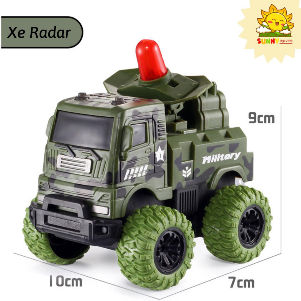 Xe ô tô đồ chơi chạy đà 1 cầu, chất nhựa tốt, an toàn, kích thước vừa tay 10x10cm, bánh cao su chống trượt - Sunny Kids