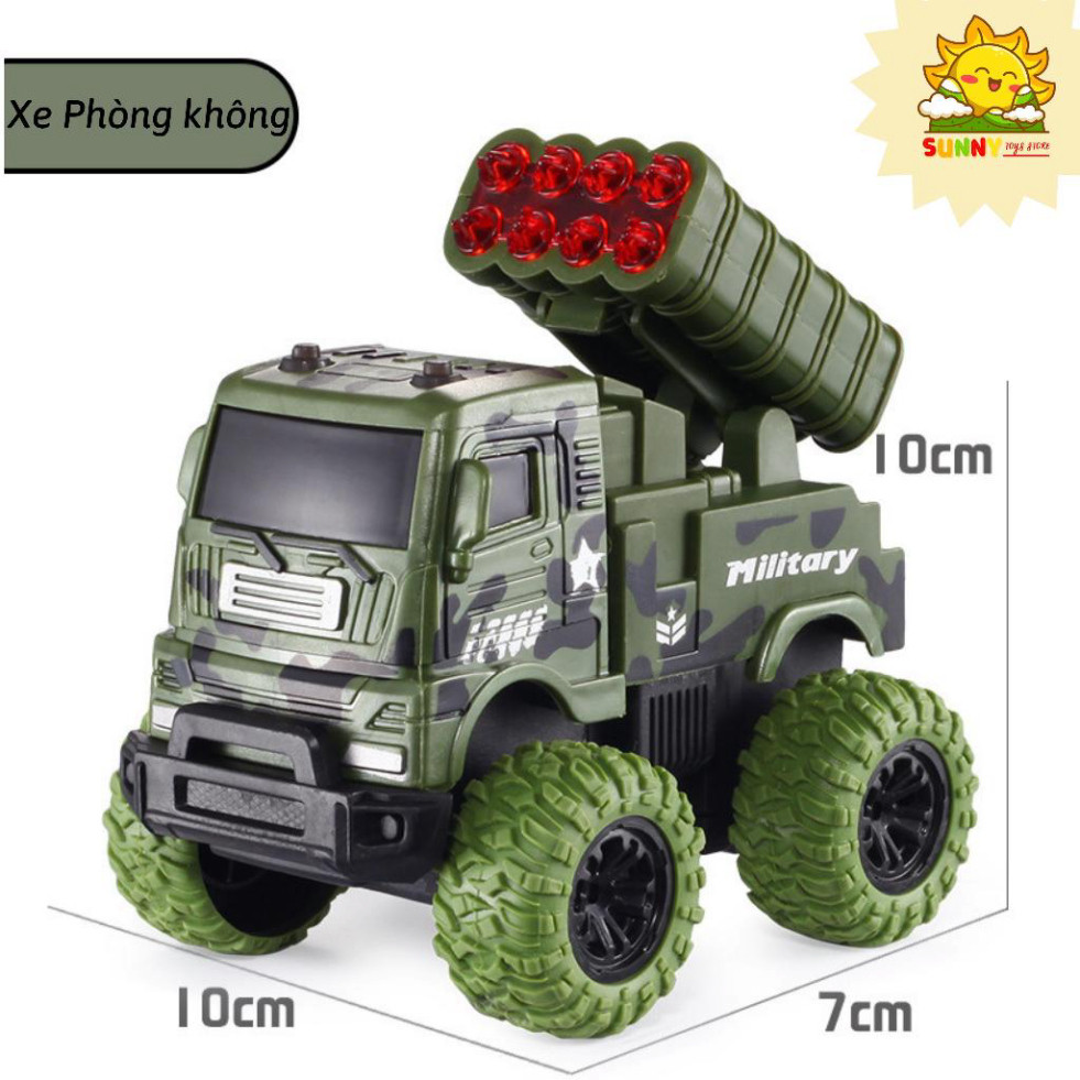 Xe ô tô đồ chơi chạy đà 1 cầu, chất nhựa tốt, an toàn, kích thước vừa tay 10x10cm, bánh cao su chống trượt - Sunny Kids
