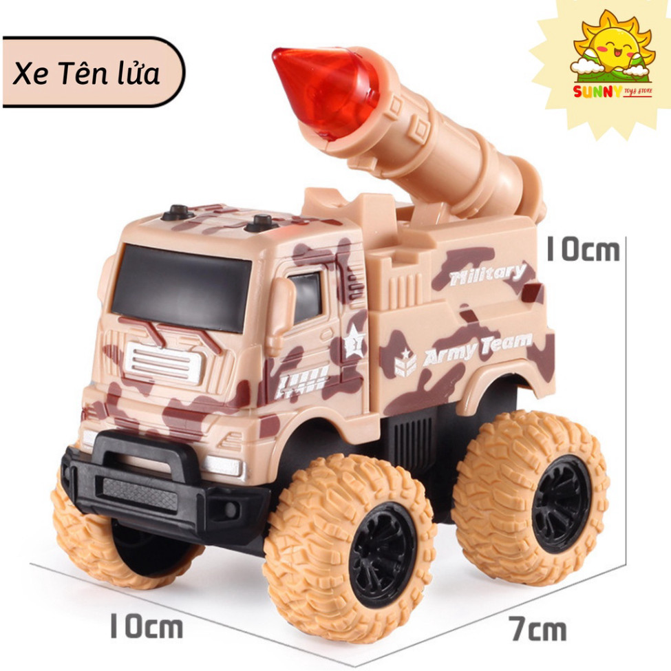Xe ô tô đồ chơi chạy đà 1 cầu, chất nhựa tốt, an toàn, kích thước vừa tay 10x10cm, bánh cao su chống trượt - Sunny Kids