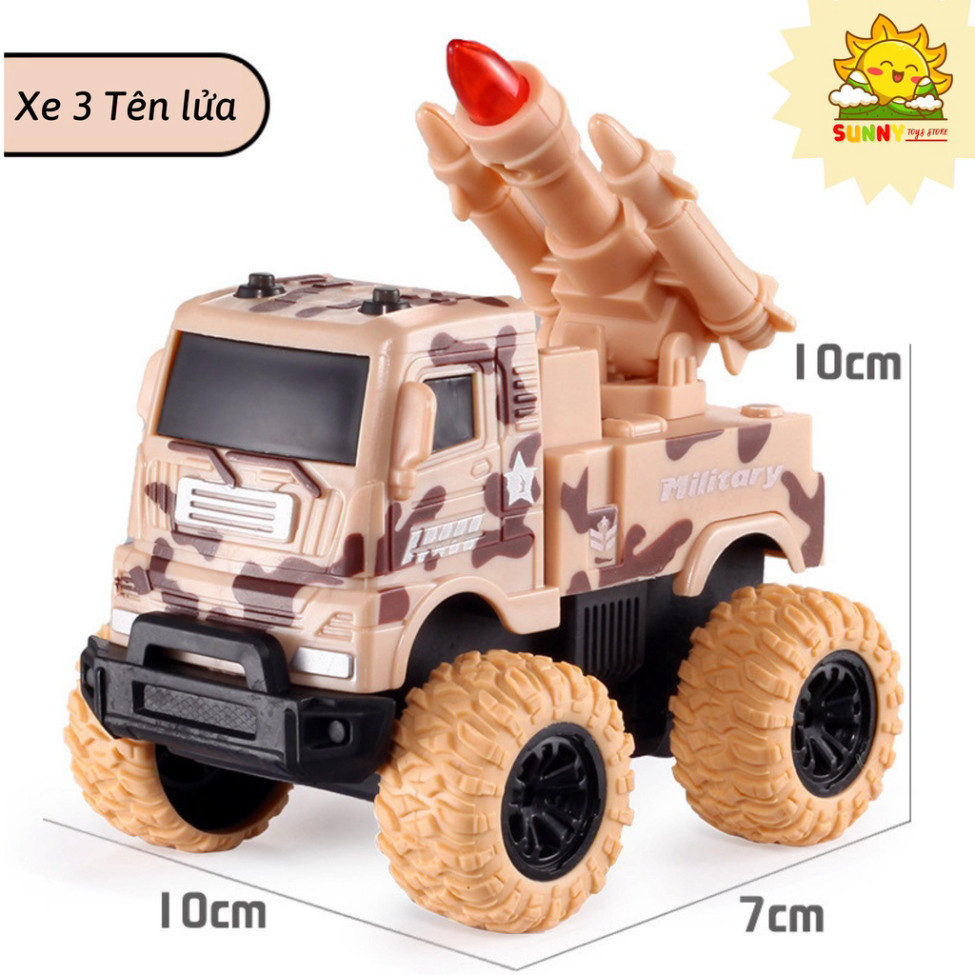 Xe ô tô đồ chơi chạy đà 1 cầu, chất nhựa tốt, an toàn, kích thước vừa tay 10x10cm, bánh cao su chống trượt - Sunny Kids