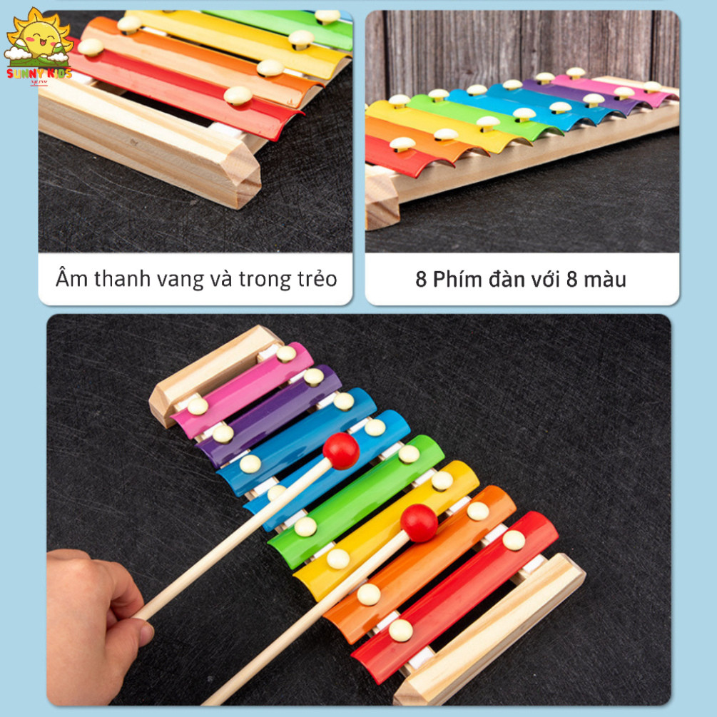 Combo Đồ Chơi Gỗ 7 Món, Bộ Đồ Chơi Gỗ Thông Minh Giúp Phát Triển Kỹ Năng Cho Bé, Chất Gỗ Tự Nhiên An Toàn - Sunny Kids