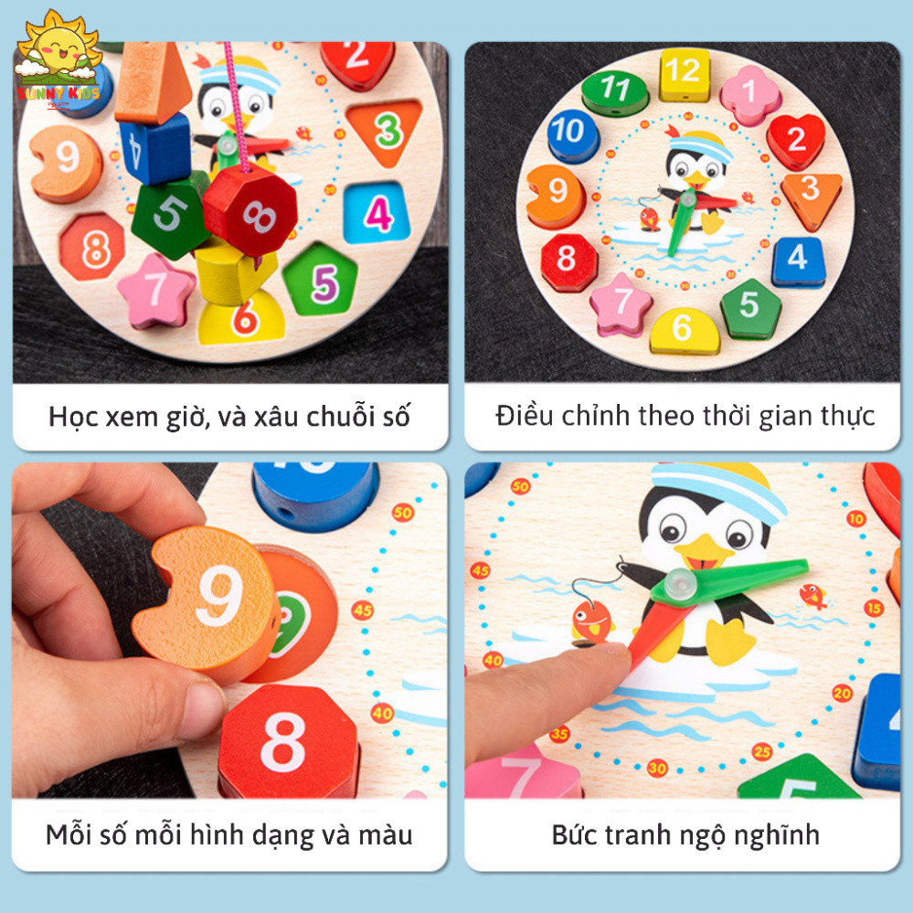 Combo Đồ Chơi Gỗ 7 Món, Bộ Đồ Chơi Gỗ Thông Minh Giúp Phát Triển Kỹ Năng Cho Bé, Chất Gỗ Tự Nhiên An Toàn - Sunny Kids