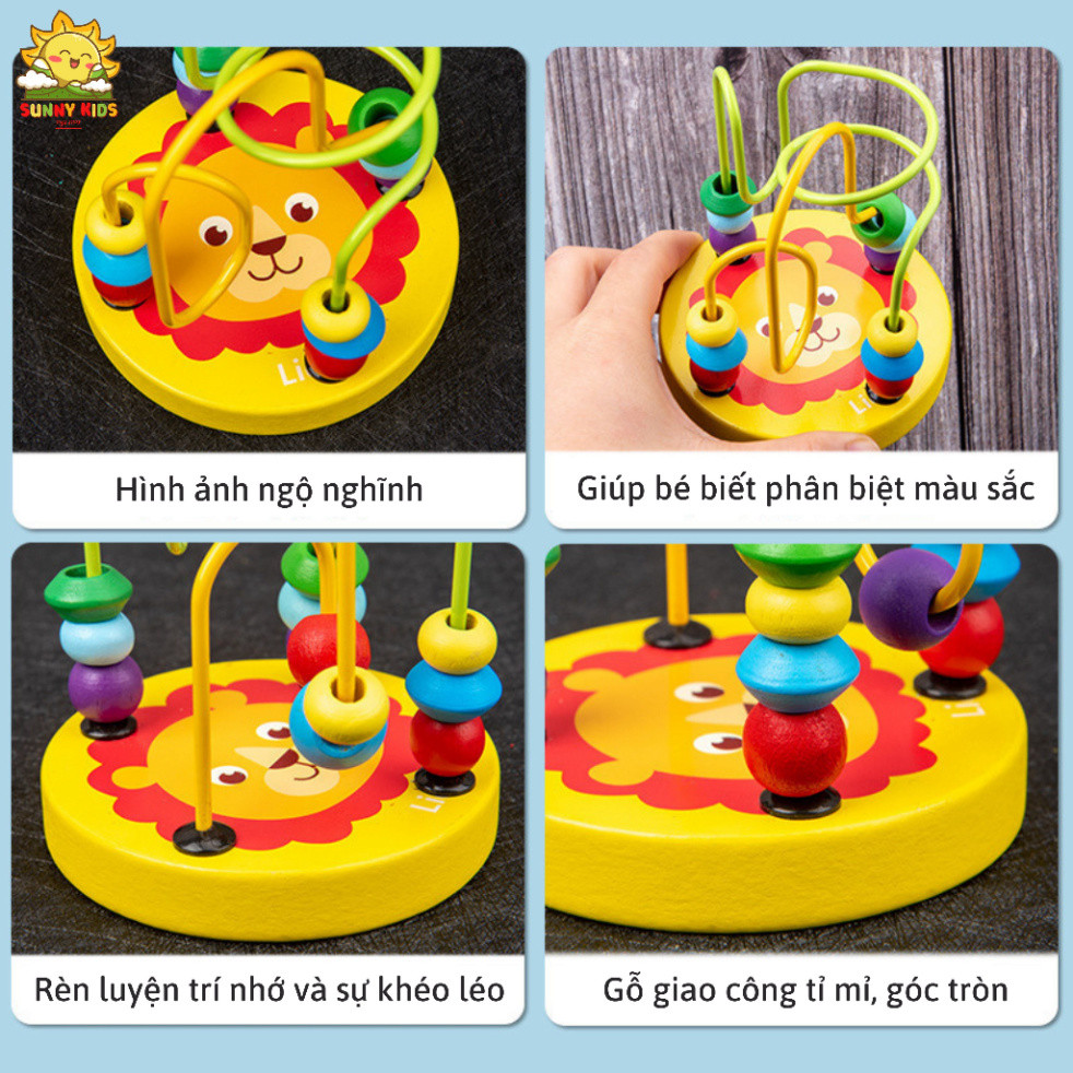 Combo Đồ Chơi Gỗ 7 Món, Bộ Đồ Chơi Gỗ Thông Minh Giúp Phát Triển Kỹ Năng Cho Bé, Chất Gỗ Tự Nhiên An Toàn - Sunny Kids