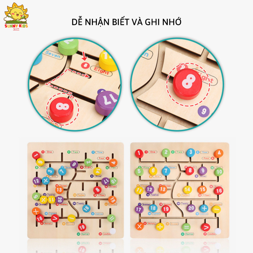 Bảng Học Chữ Số Montessori 30cm, Đồ Chơi Gỗ Thông Minh Phát Triển Tư Duy Cho Bé, Làm Từ Gỗ Tự Nhiên An Toàn - Sunny Kids