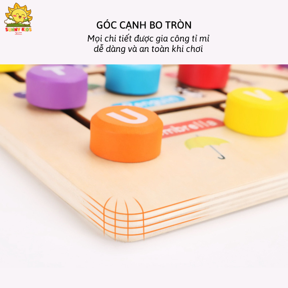 Bảng Học Chữ Số Montessori 30cm, Đồ Chơi Gỗ Thông Minh Phát Triển Tư Duy Cho Bé, Làm Từ Gỗ Tự Nhiên An Toàn - Sunny Kids