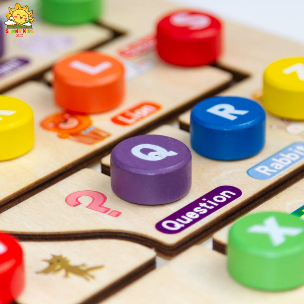 Bảng Học Chữ Số Montessori 30cm, Đồ Chơi Gỗ Thông Minh Phát Triển Tư Duy Cho Bé, Làm Từ Gỗ Tự Nhiên An Toàn - Sunny Kids