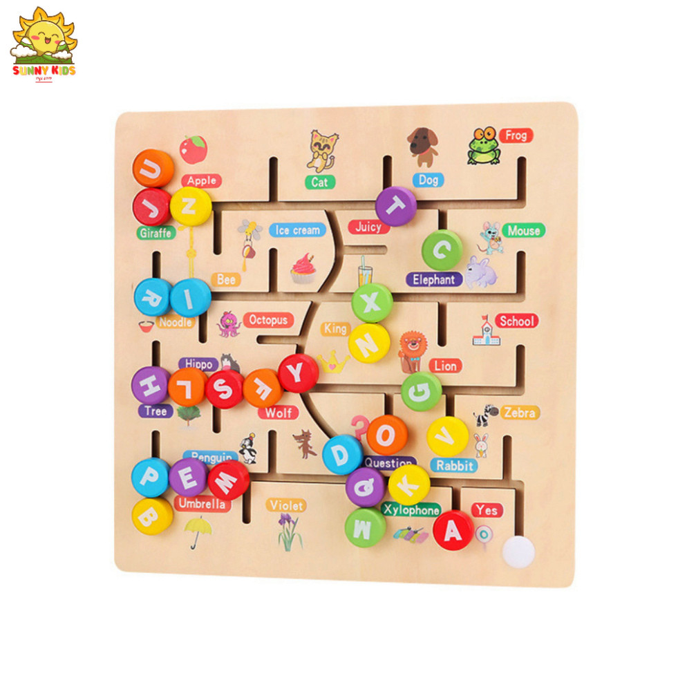 Bảng Học Chữ Số Montessori 30cm, Đồ Chơi Gỗ Thông Minh Phát Triển Tư Duy Cho Bé, Làm Từ Gỗ Tự Nhiên An Toàn - Sunny Kids