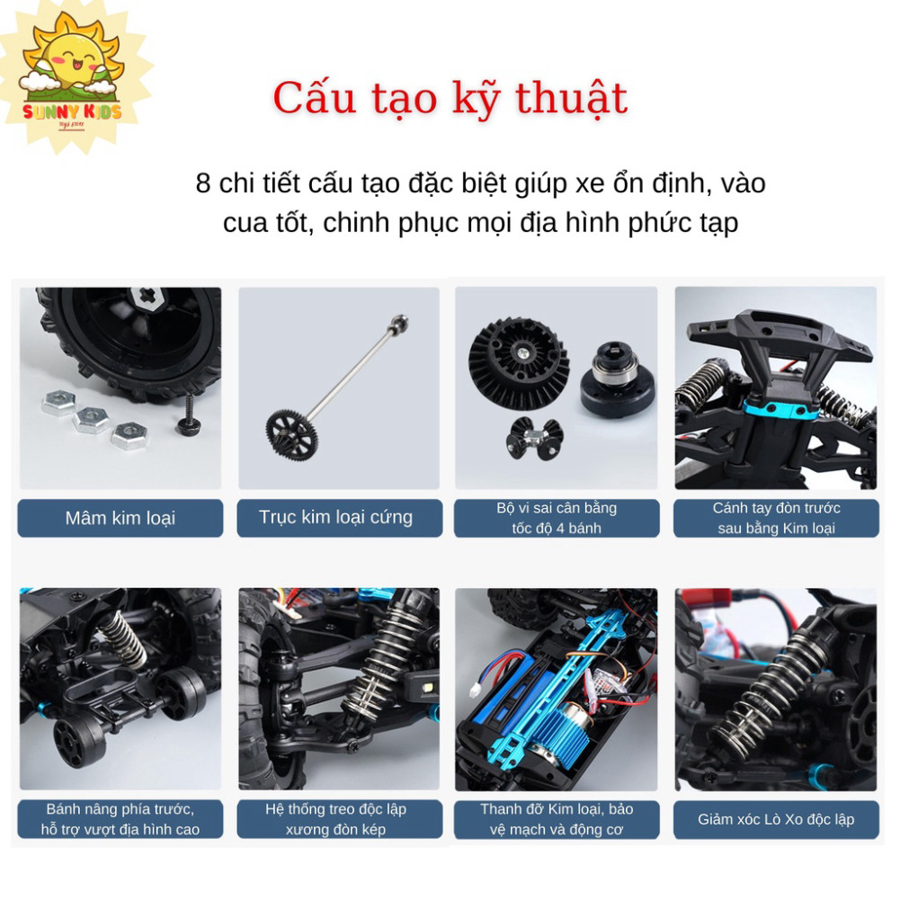 Xe Địa Hình Điều Khiển Từ Xa JJRC Q132 CONQUER, 1:16, Chức Năng Cao cấp, 38km/h, 80m, Drift, Off-road - Sunny Kids