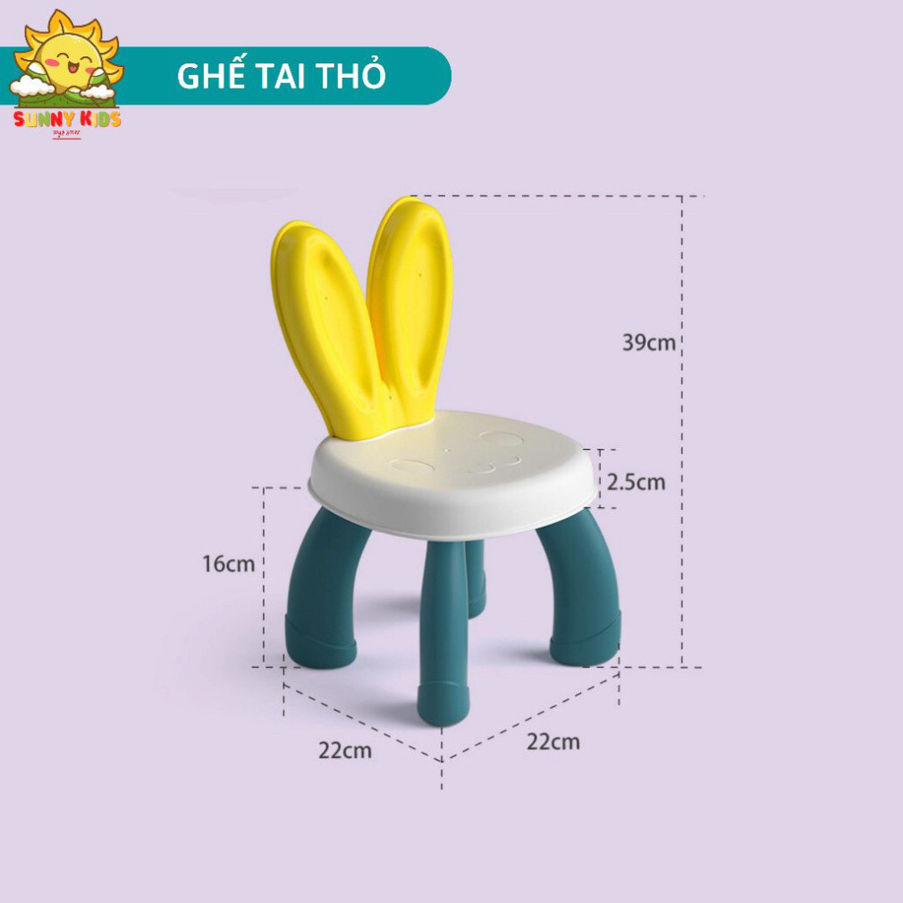 Ghế Tai Thỏ Mua Thêm Cho Bộ Đồ Chơi Bàn Xếp Hình Khối Đa Năng Cho Bé, Nhựa ABS An Toàn - Sunny Kids