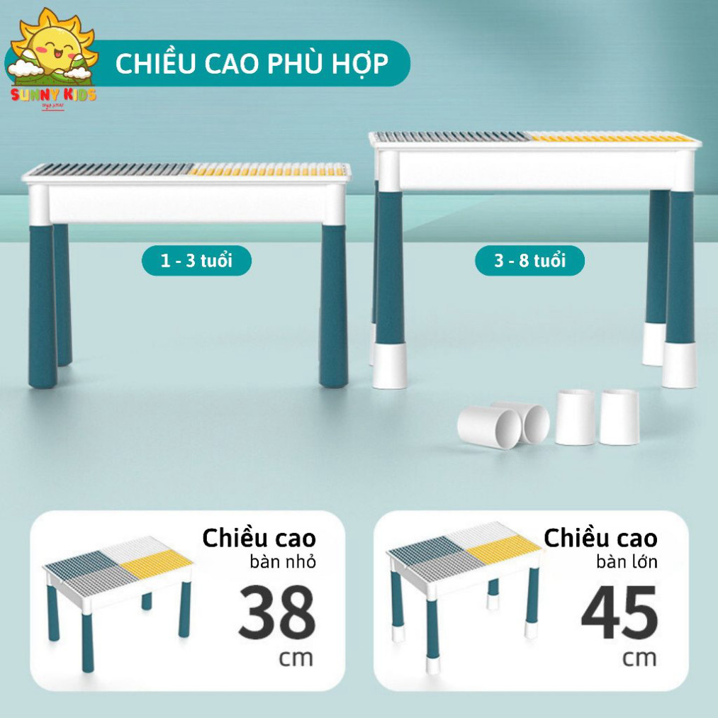 Ghế Tai Thỏ Mua Thêm Cho Bộ Đồ Chơi Bàn Xếp Hình Khối Đa Năng Cho Bé, Nhựa ABS An Toàn - Sunny Kids