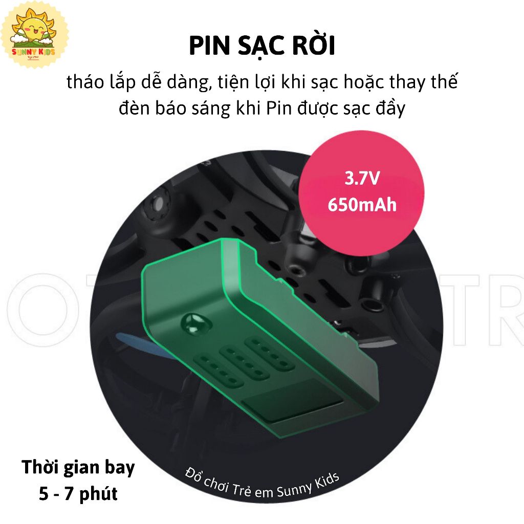 Drone Đồ Chơi Điều Khiển Từ Xa 4D-V8, Tự Tránh Chướng Ngại Vật, Điều Khiển Bằng Giọng Nói, Vỏ Bảo Vệ 360 độ - Sunny Kids