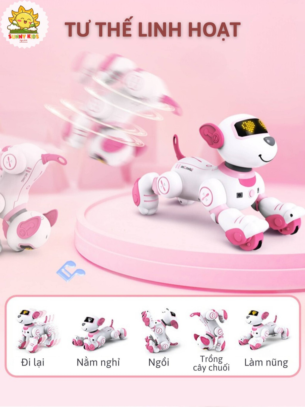 Chó Robot Đồ Chơi Dễ Thương Cho Bé Gái JJRC 1533, Đồ Chơi Cao Cấp, An Toàn, Nhiều Chức Năng Thông Minh - Sunny Kids