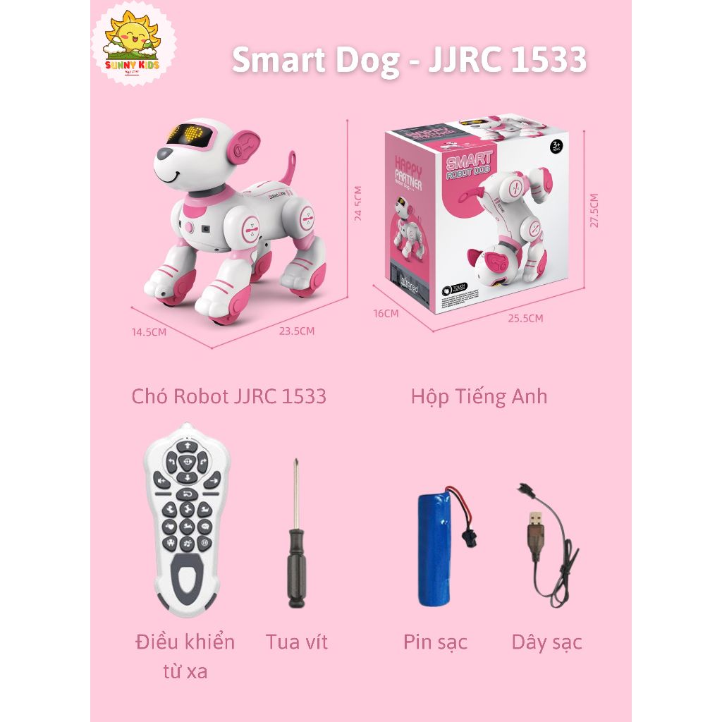 Chó Robot Đồ Chơi Dễ Thương Cho Bé Gái JJRC 1533, Đồ Chơi Cao Cấp, An Toàn, Nhiều Chức Năng Thông Minh - Sunny Kids