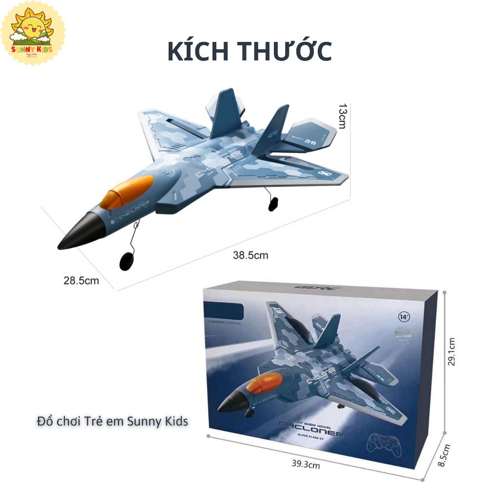 Máy Bay Điều Khiển Từ Xa 3 KÊNH 4DRC G7 Glider, Cánh Đuôi Chỉnh Điện Linh Hoạt, Hệ Thống Tự Hỗ Trợ Cân Bằng - Sunny Kids