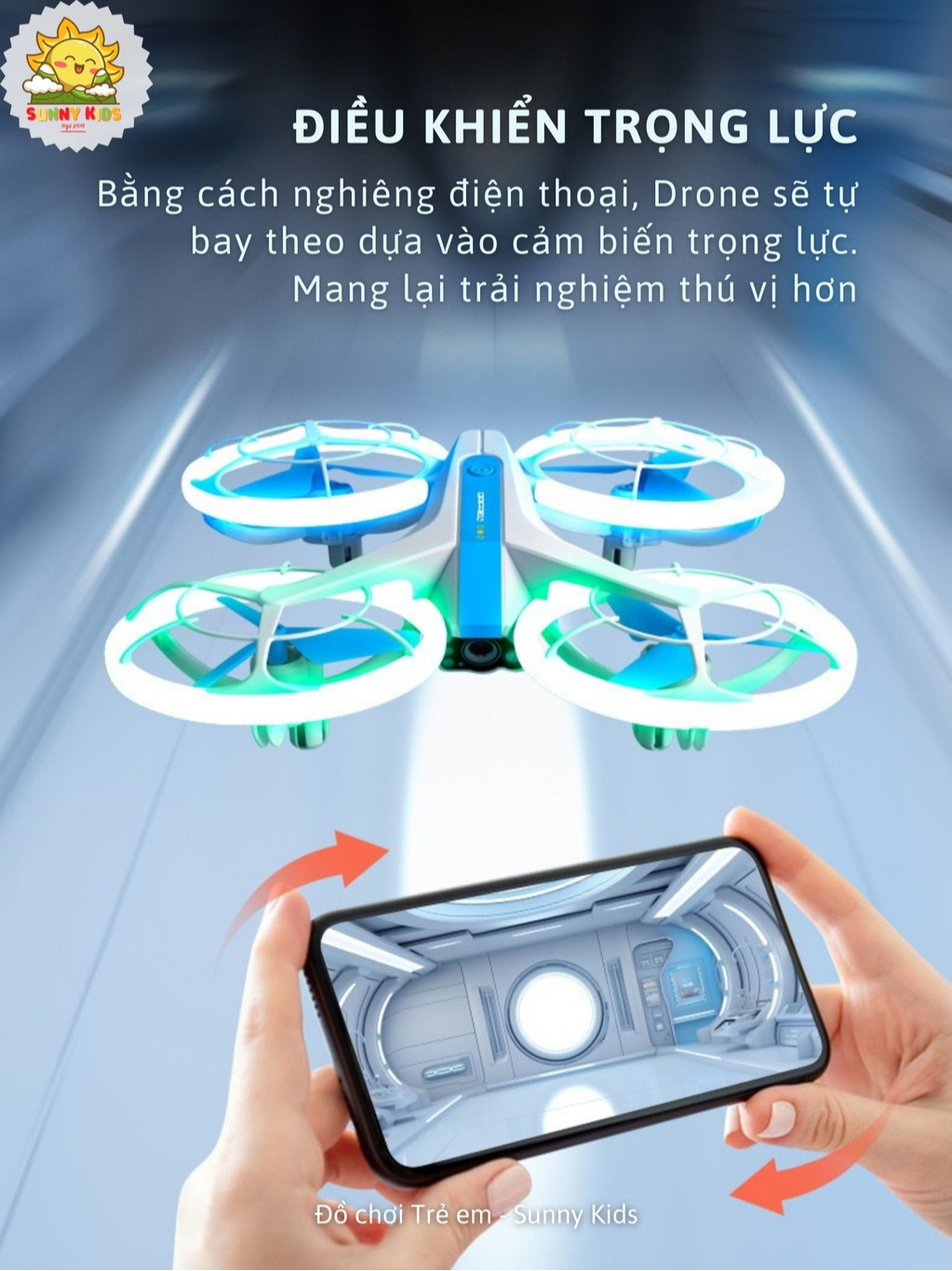 Đồ Chơi Drone 2 Camera HD 4DRC V33, Đèn Led Đẹp Mắt, Vỏ Bảo Vệ Cánh, Điều Khiển Trực Tiếp Từ Điện Thoại - Sunny Kids