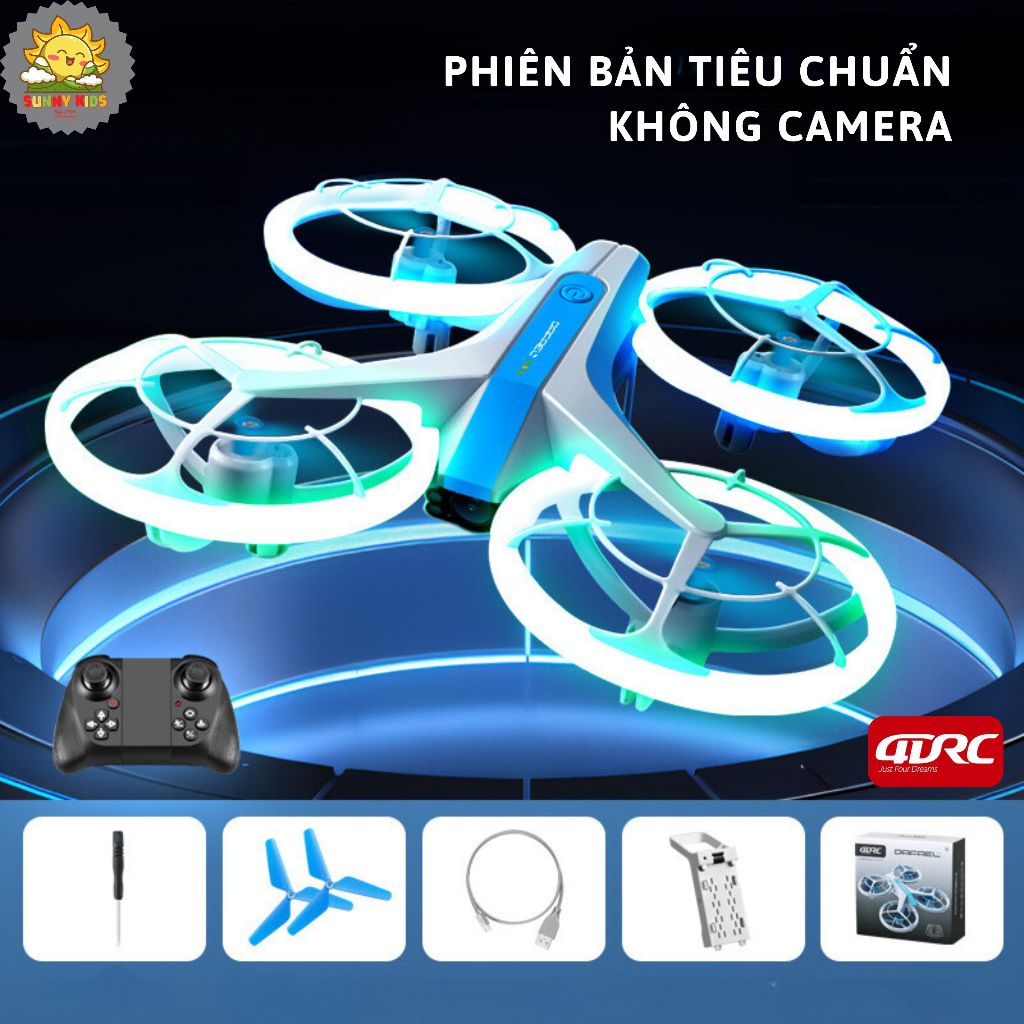 Đồ Chơi Drone 2 Camera HD 4DRC V33, Đèn Led Đẹp Mắt, Vỏ Bảo Vệ Cánh, Điều Khiển Trực Tiếp Từ Điện Thoại - Sunny Kids