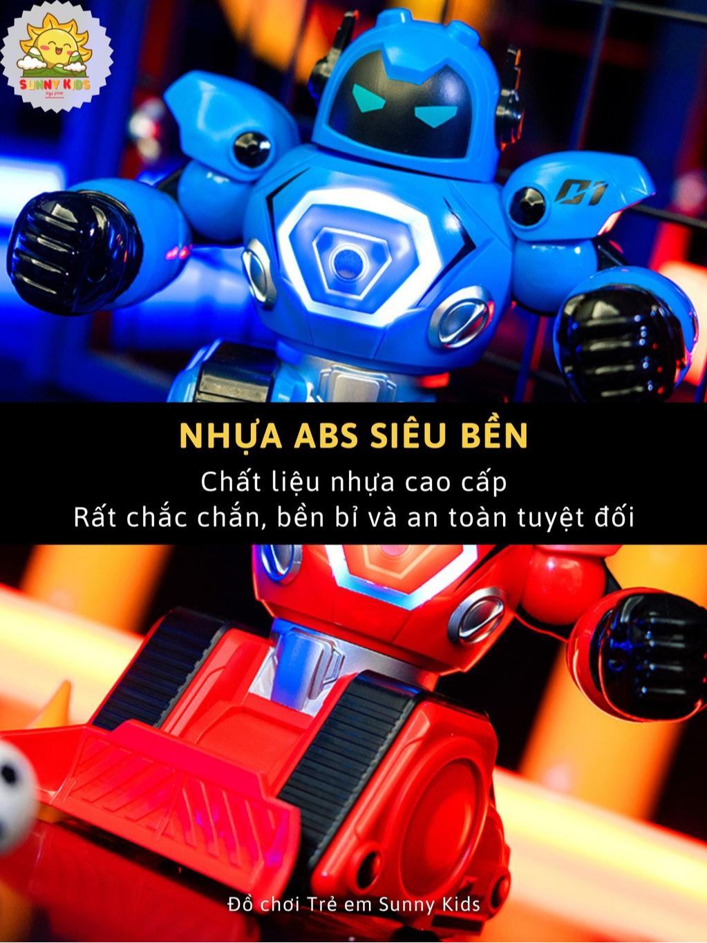 Bộ 2 Robot Đồ Chơi Điều Khiển Từ Xa R30 - Đấm Bốc, Đá Bóng Hấp Dẫn Cho 2 Bé - Nhựa ABS Cao Cấp, Bền Chắc - Sunny Kids