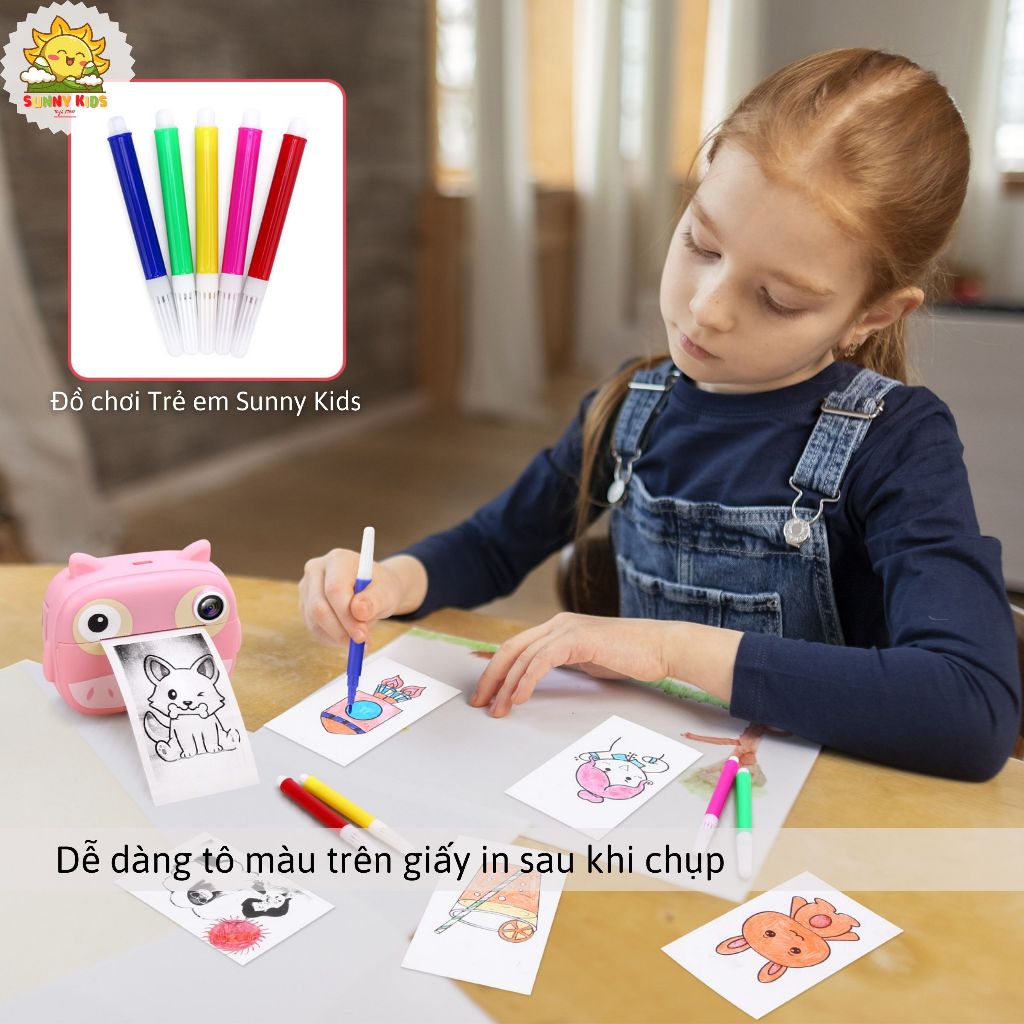 3 Cuộn Giấy In Của Máy Chụp Ảnh Trẻ Em JJRC V17 Và V19, Khổ Giấy 56mm, In 80 hình/cuộn - Sunny Kids