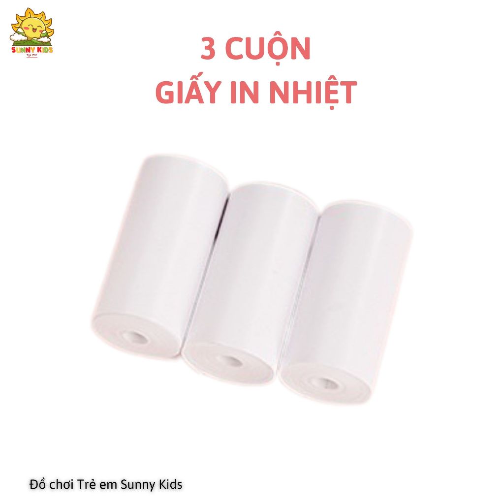 3 Cuộn Giấy In Của Máy Chụp Ảnh Trẻ Em JJRC V17 Và V19, Khổ Giấy 56mm, In 80 hình/cuộn - Sunny Kids