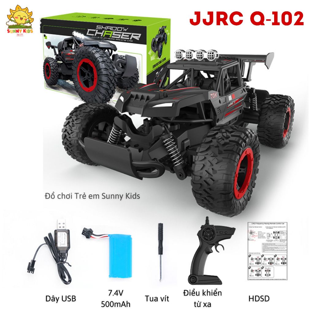 Xe Đồ Chơi Điều Khiển từ xa JJRC Q102, Có Điều Tốc, Kích Thước Lớn, Kiểu Dáng Xe Địa Hình Lớn, Đèn Led Sáng - Sunny Kids