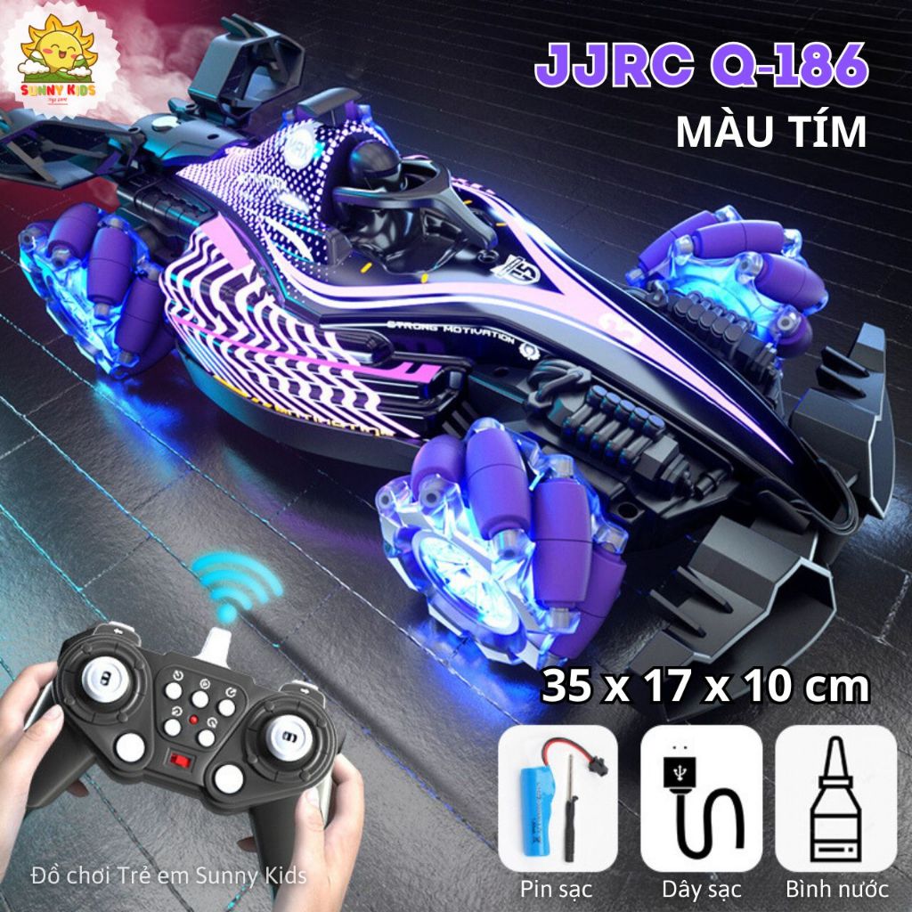 JJRC Q186 Xe Điều Khiển Từ Xa Kích Thước Lớn, Dài 35cm, 45 Phút, Di Chuyển 8 Hướng, Âm Nhạc, Nhiều Đèn Led - Sunny Kids