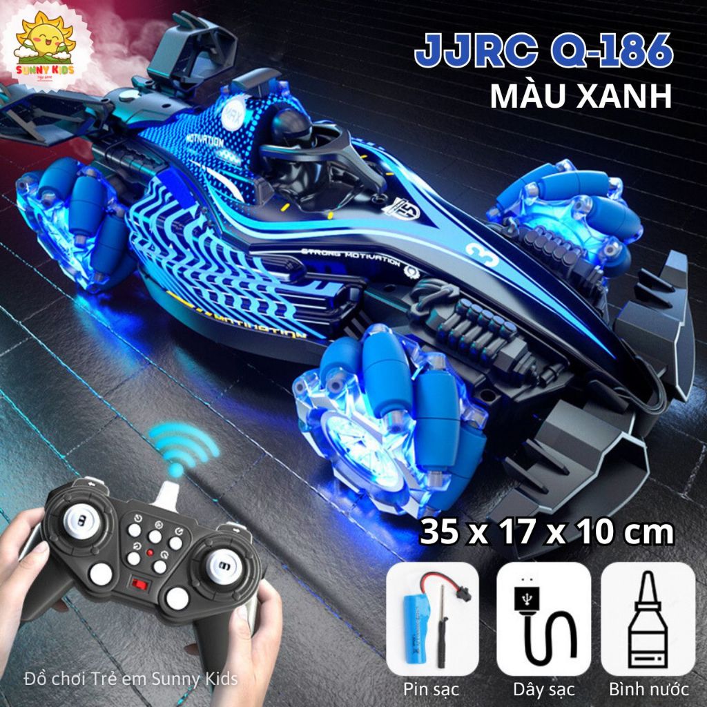 JJRC Q186 Xe Điều Khiển Từ Xa Kích Thước Lớn, Dài 35cm, 45 Phút, Di Chuyển 8 Hướng, Âm Nhạc, Nhiều Đèn Led - Sunny Kids