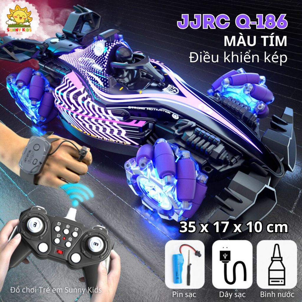 JJRC Q186 Xe Điều Khiển Từ Xa Kích Thước Lớn, Dài 35cm, 45 Phút, Di Chuyển 8 Hướng, Âm Nhạc, Nhiều Đèn Led - Sunny Kids