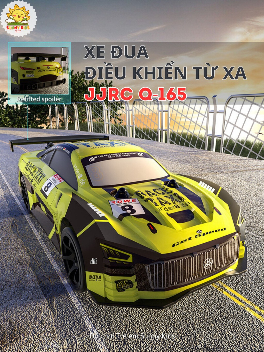 Xe Đua Điều Khiển Từ Xa JJRC Q165 Tốc Độ Cao, Trang bị 2 bộ bánh Drift và Off-Road chuyên nghiệp, 2 Cầu 4WD - Sunny Kids