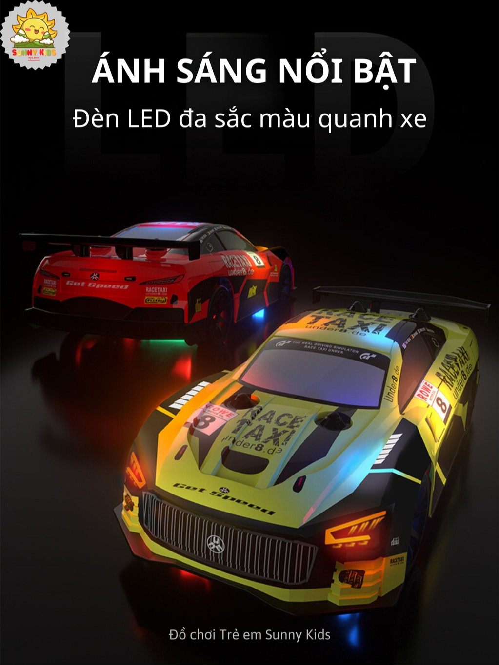 Xe Đua Điều Khiển Từ Xa JJRC Q165 Tốc Độ Cao, Trang bị 2 bộ bánh Drift và Off-Road chuyên nghiệp, 2 Cầu 4WD - Sunny Kids