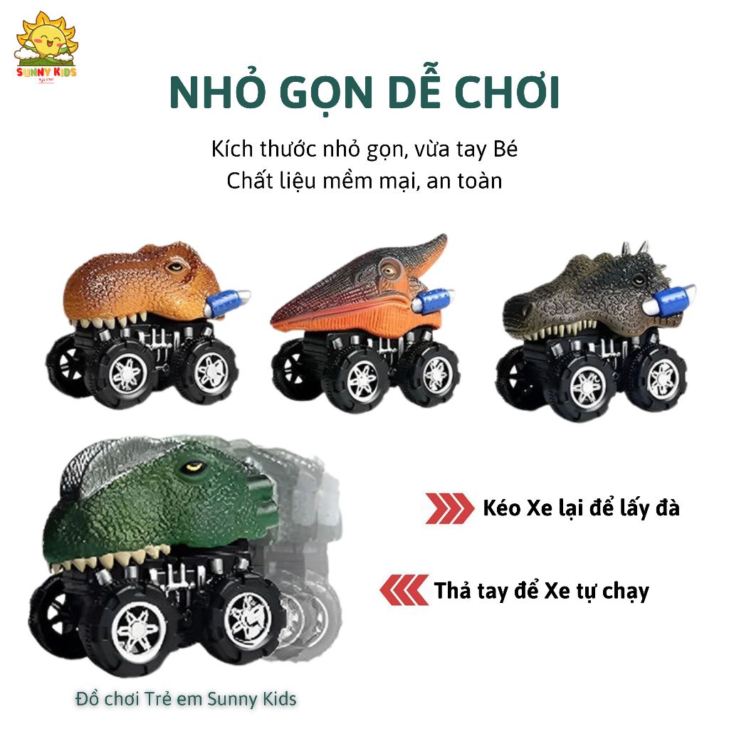 Xe Khủng Long Đồ Chơi cho Bé, Mẫu mã đa dạng, Chất liệu mềm mại, An toàn, Đồ chơi cho Bé từ 1 đến 3 Tuổi - Sunny Kids