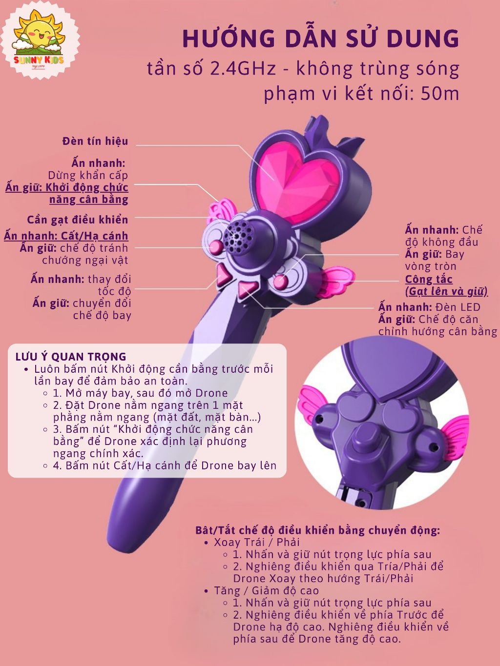 Drone Butterfly 4DRC-V40 Điều Khiển Từ Xa, Tự Tránh Vật Cản, Máy Bay Đồ Chơi Cho Bé Gái, Thiết Kế Đẹp Mắt - Sunny Kids