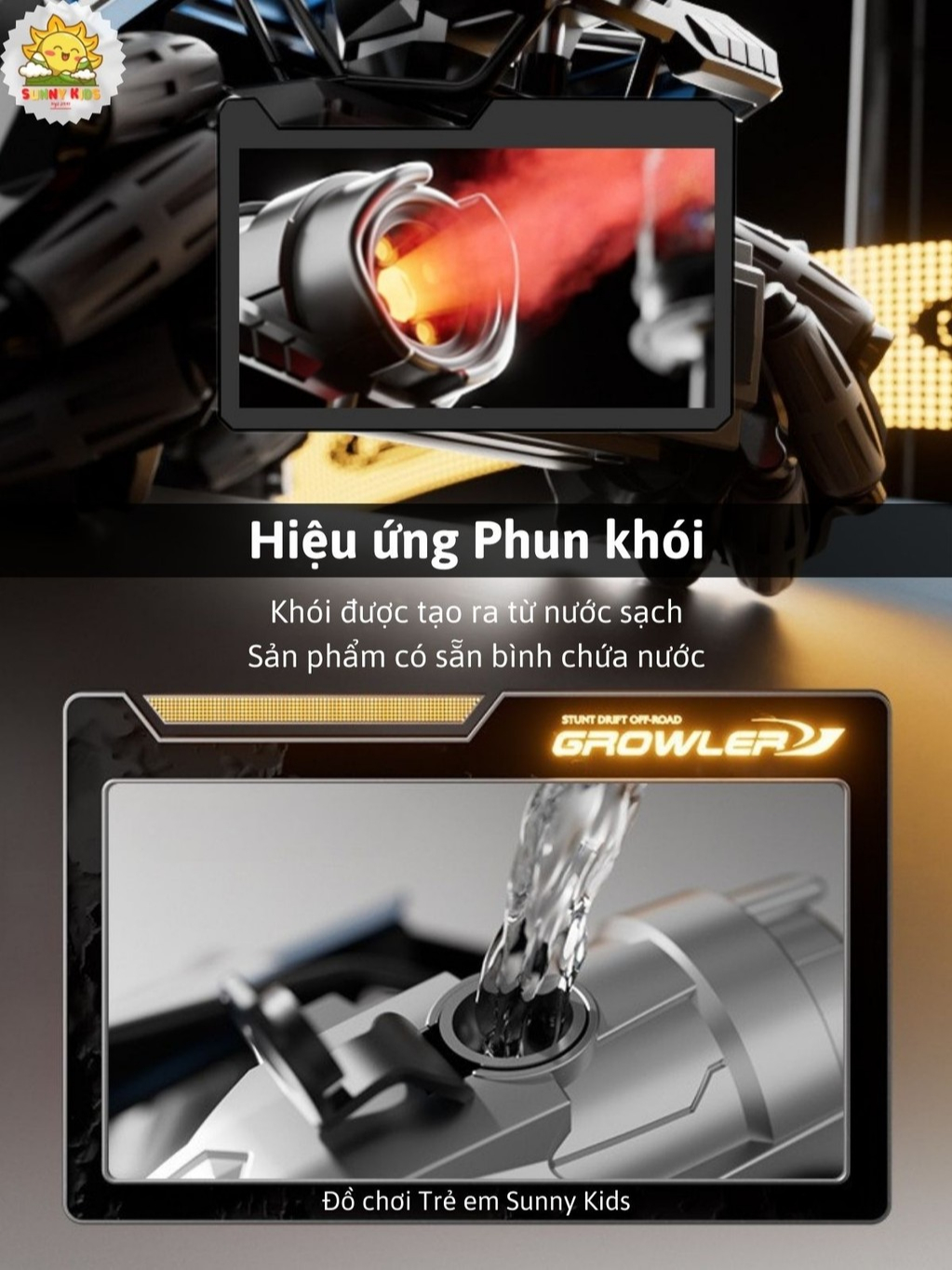 Xe Địa Hình Điều Khiển Từ Xa 4DRC Y3 - Siêu Xe Cỡ Lớn, Bánh Xoắn Đa Hướng, Xe Đồ Chơi Vỏ Hợp Kim Chắc Chắn - Sunny Kids