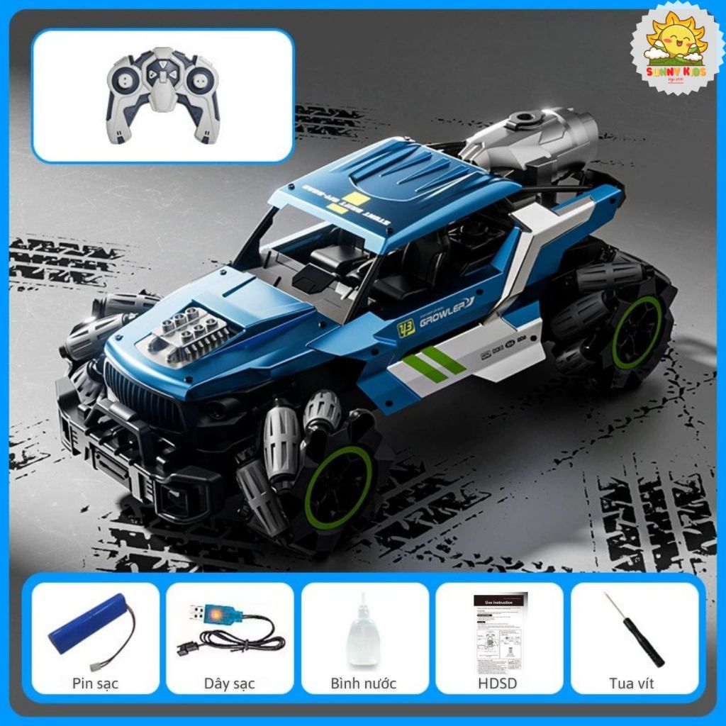 Xe Đồ Chơi Điều Khiển 4DRC Y3 Siêu Ngầu, Drift 360°, Phun Khói, Vỏ Hợp Kim, Đèn Sáng, Âm Thanh Sống Động - Sunny Kids